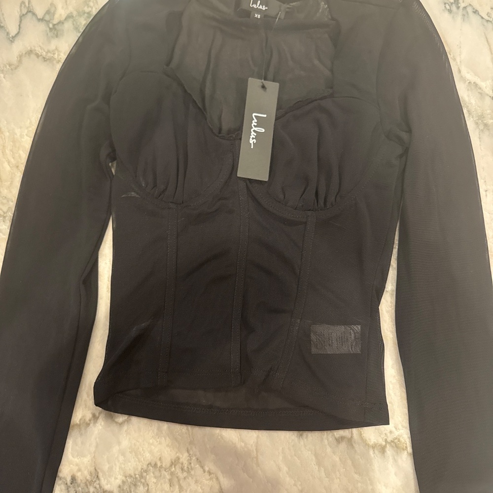 Lulus Mesh Bodice Top - Picture 2 of 3